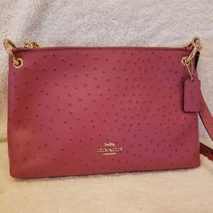 Coach Mia  Ostrich Embossed Leather Crossbody. EUC